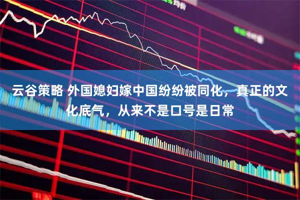 云谷策略 外国媳妇嫁中国纷纷被同化，真正的文化底气，从来不是口号是日常