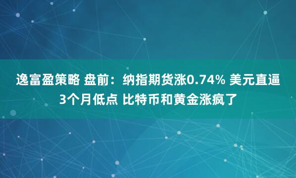 逸富盈策略 盘前：纳指期货涨0.74% 美元直逼3个月低点 比特币和黄金涨疯了